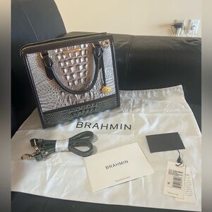 Brahmin Small Caroline Silver Lining Windermere/satchel/handbag